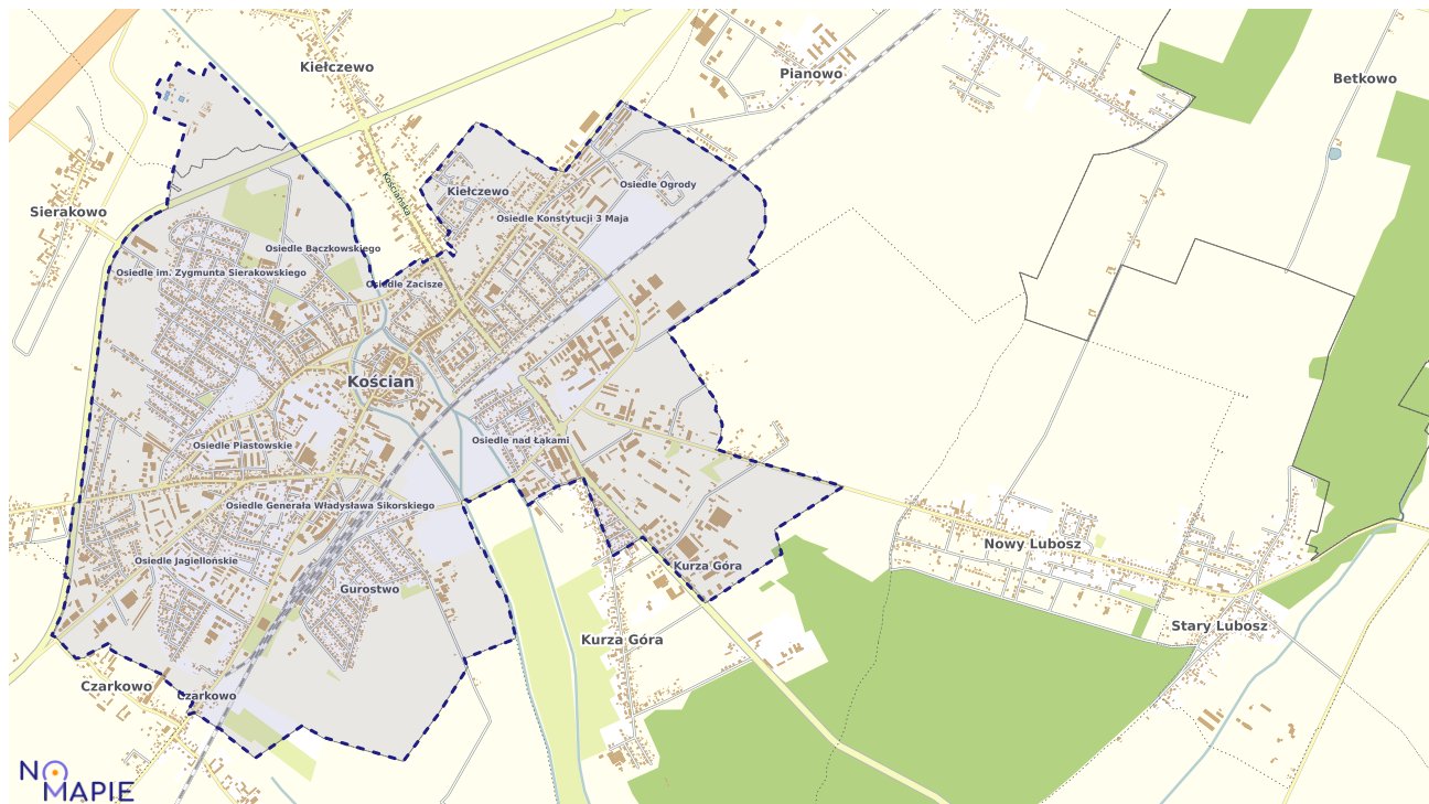Mapa uzbrojenia terenu Kościana